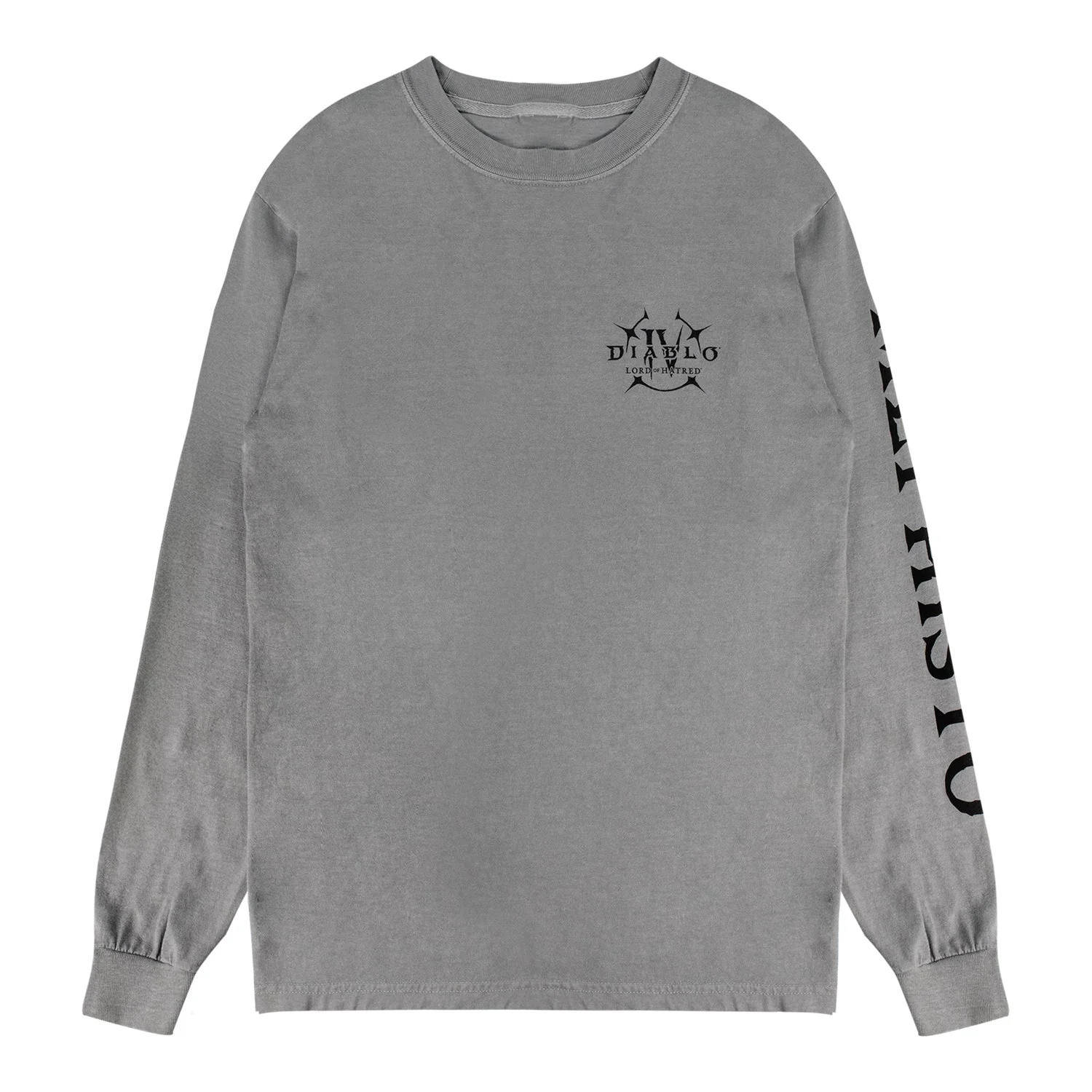 Diablo IV: Lord of Hatred Mephisto Sigil Long Sleeve Grey T-Shirt - Image 2