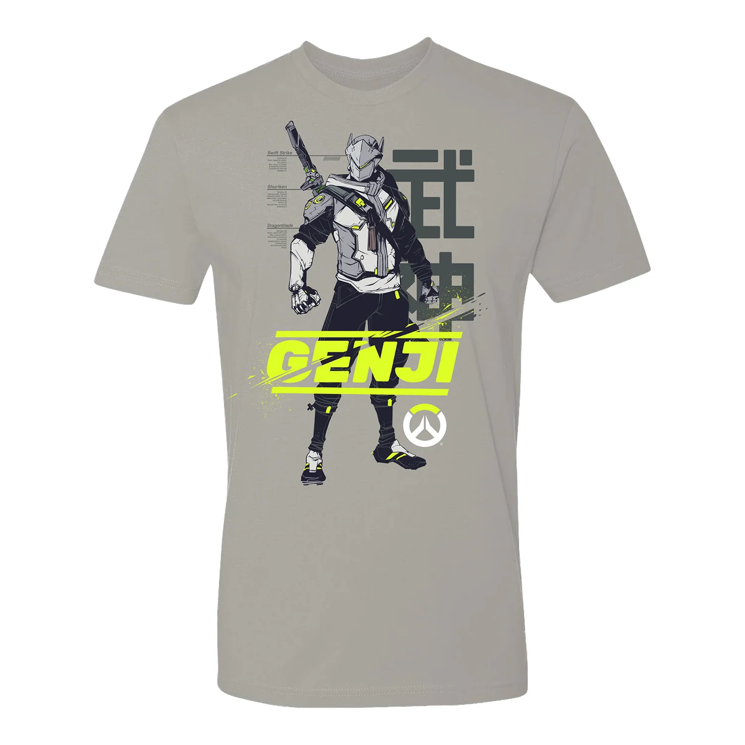 Overwatch Genji Full Character Light Grey T-Shirt