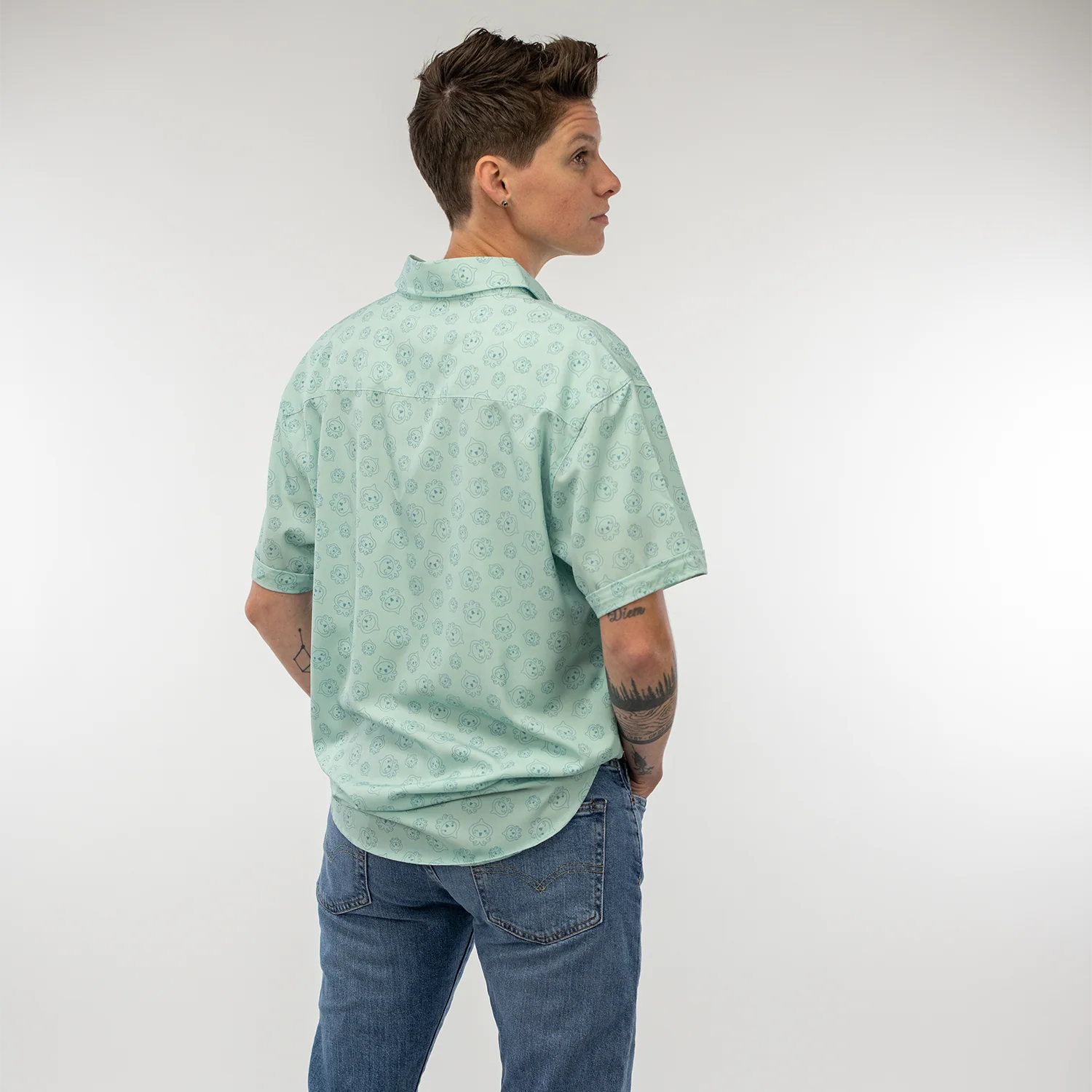 Overwatch Pachimari Blue Button-Up Shirt - Image 4