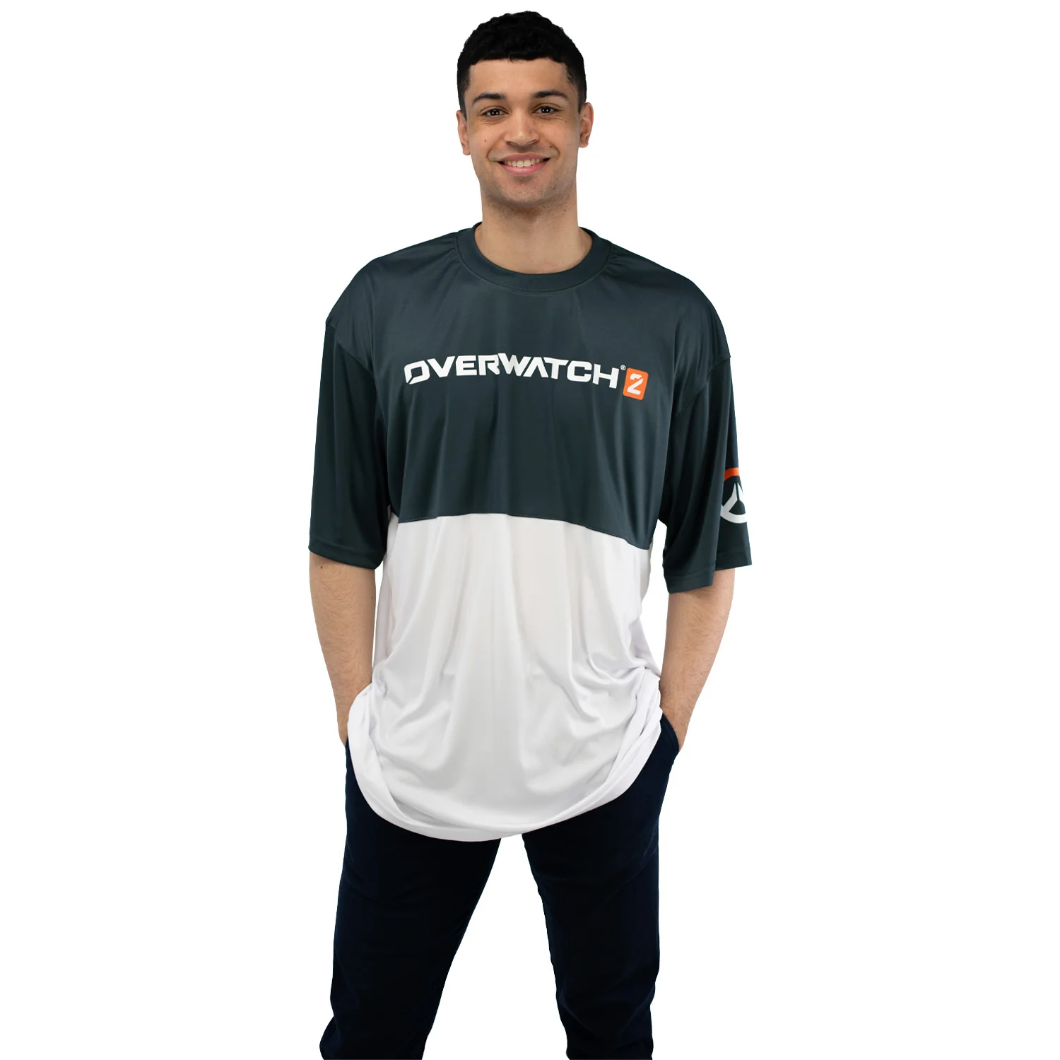 Overwatch 2 Logo White Colour Block T-Shirt - Image 2